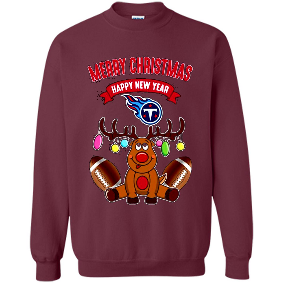 Tennessee Titans NFL Reindeer Funny Merry Christmas And Happy New Year