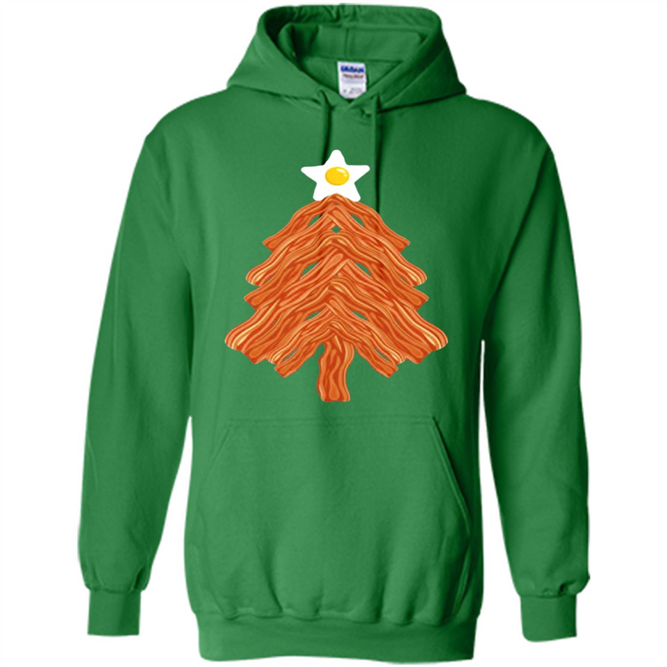 Bacon & Eggs Over Easy Fried Food Breakfast Xmas Tree Foodie - Hoodie