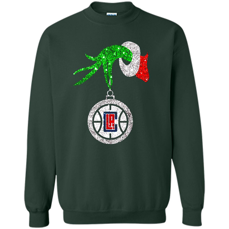 Amazing shirt Los Angeles Clippers Glitter Grinch Monogram Ornament Christmas Gift - Sweatshirt