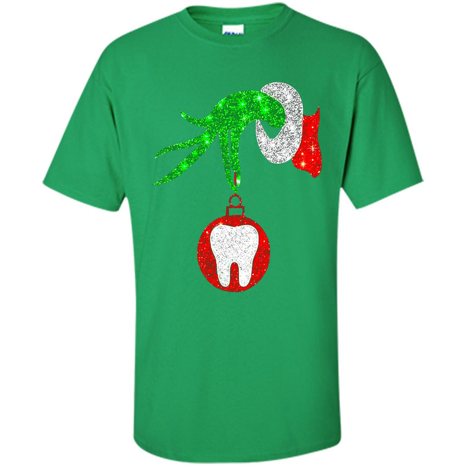 Christmas Nurse Grinch hand holding clinic dental ornament - Shirt