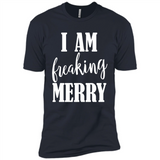 I Am Freaking Merry Funny Festive Winter Holiday - Premium Short Sleeve T-Shirt