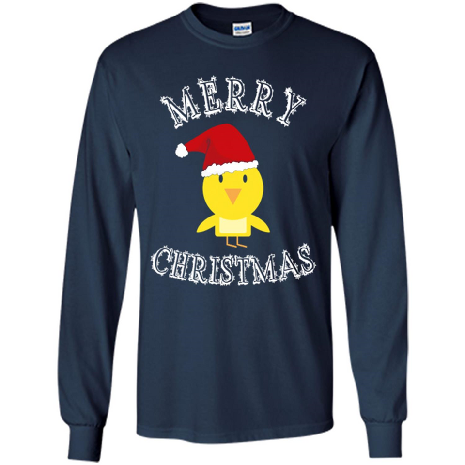 Bird Santa Merry Christmas T-Shirt - Birds Watchers Xmas - Long Sleeve T-Shirt