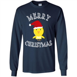 Bird Santa Merry Christmas T-Shirt - Birds Watchers Xmas - Long Sleeve T-Shirt