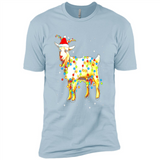 Christmas Lights Goat Wearing Santa Hat T-Shirt - Premium Short Sleeve T-Shirt