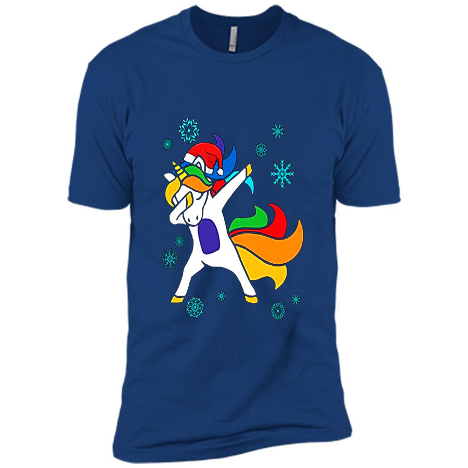 Christmas Dabbing Unicorn - Premium Short Sleeve T-Shirt