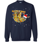Christmas Lights Sloth Wearing Santa Hat Funny Xmas - Sweatshirt