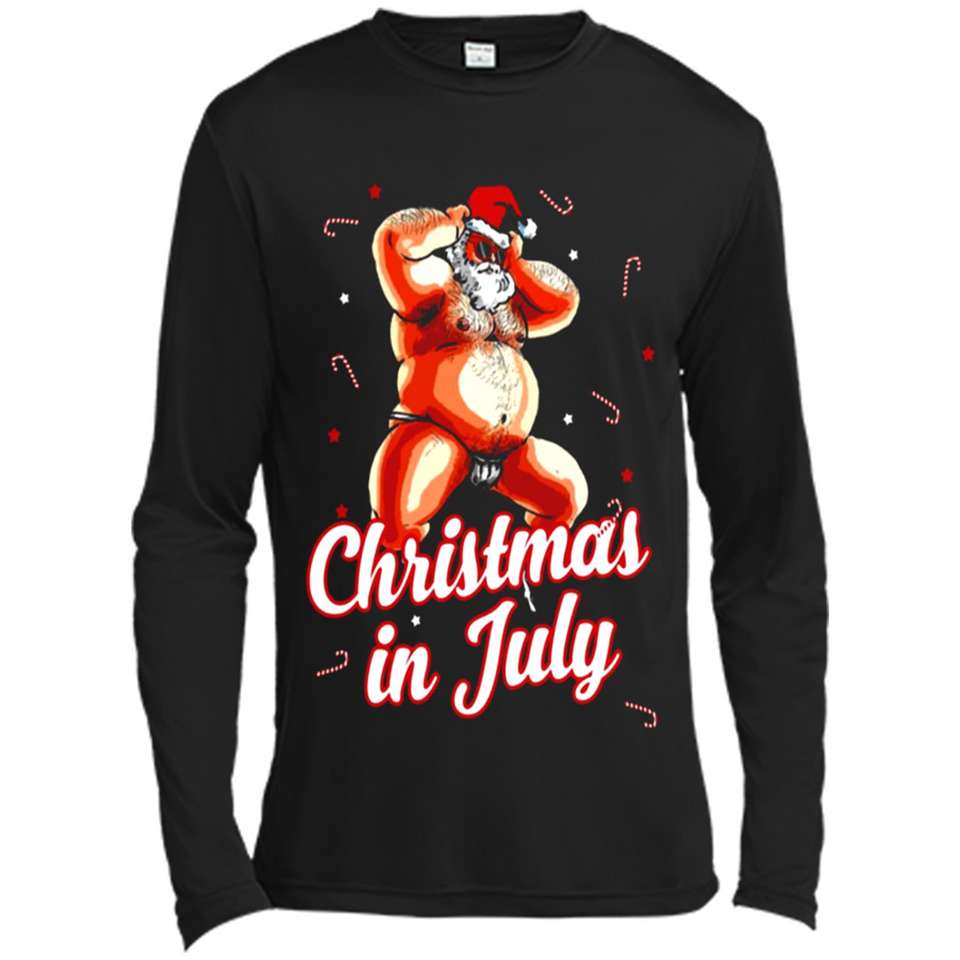 Christmas In July - Funny Dancing Santa - Canvas Long Sleeve T-Shirt