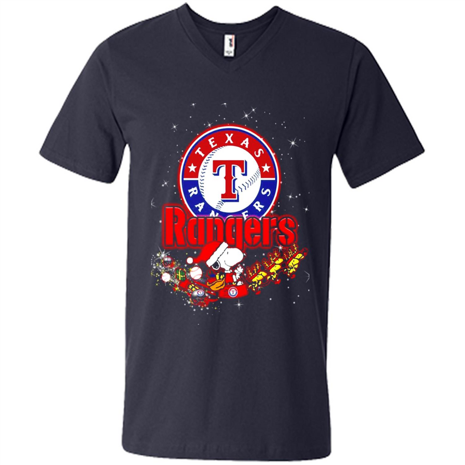 Snoopy Christmas Texas Rangers - Men's V-Neck