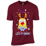 Minion Atlanta Braves Ugly Christmas Sweater Let it Snow - Premium Short Sleeve T-Shirt