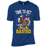 Time To Get Basted Funny Turkey Beer Thanksgiving - Premium Short Sleeve T-Shirt