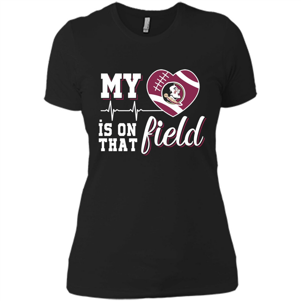 Florida State Seminoles Football My Heart is on that Field - Ladies' Boyfriend T-Shirt
