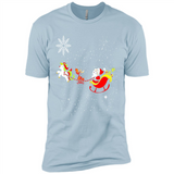 Christmas Unicorn Rudolph and Santa - Premium Short Sleeve T-Shirt