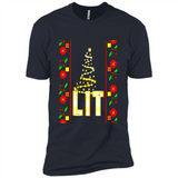 Funny Lets Get Lit Christmas Tree - Premium Short Sleeve T-Shirt