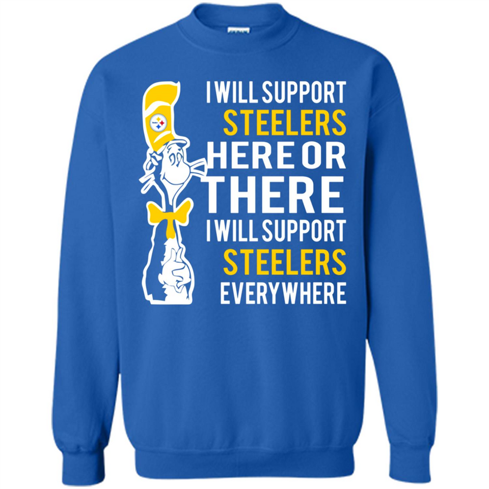 Shirt For Dr Seuss Cat And Pittsburgh Steelers Fans - Sweatshirt