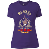 October Guy With Three Sides Quiet Fun Crazy - Ladies' Boyfriend T-Shirt
