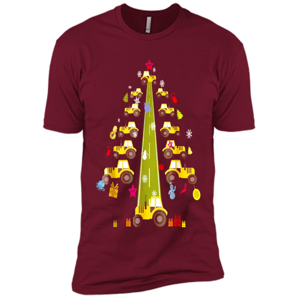 Tractor Car Christmas Tree T-shirt For Drivers