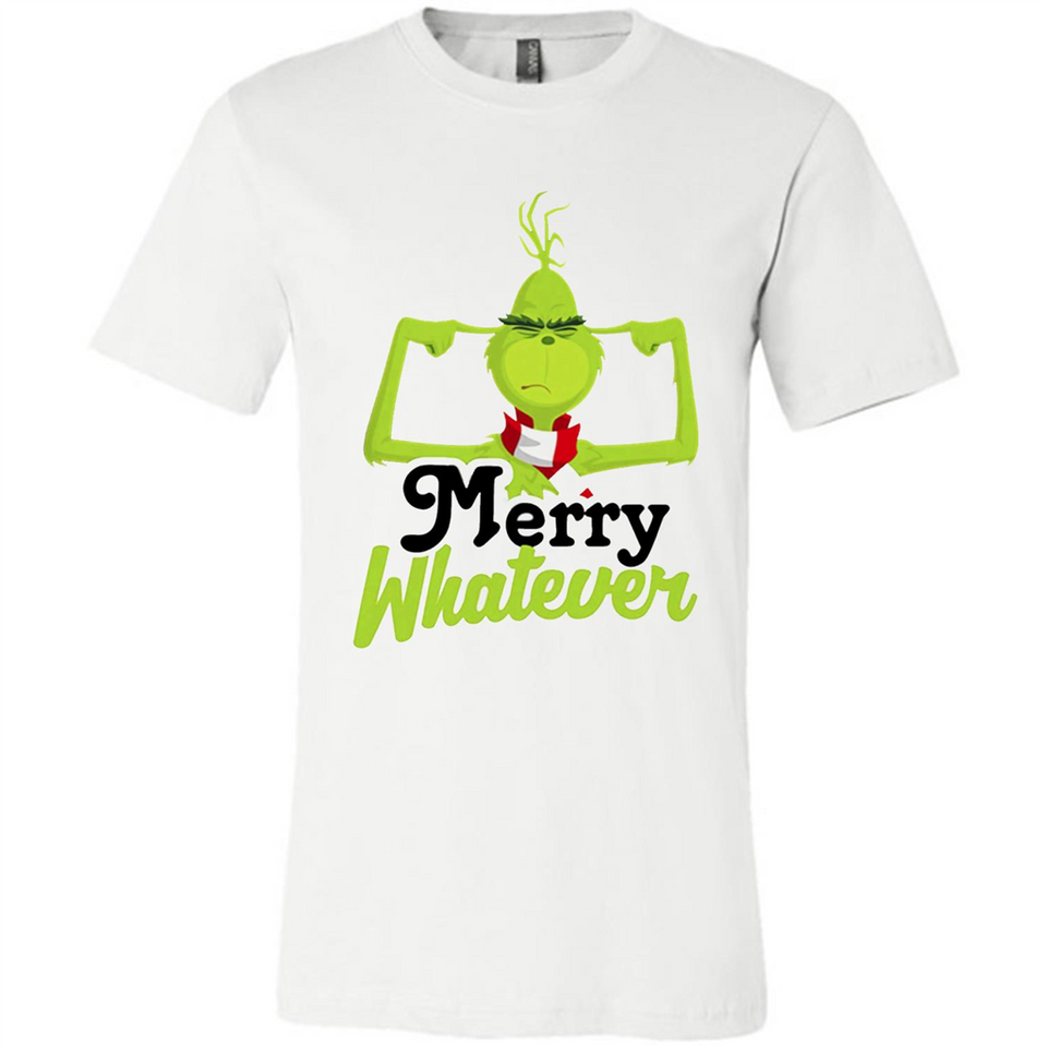 Grinch Merry Whatever Funny Christmas Sporty - Canvas Unisex T-Shirt