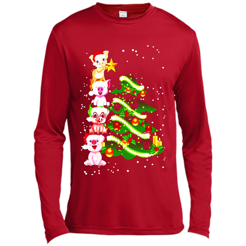 Pigs Christmas T Shirt PINGPONG - Canvas Long Sleeve T-Shirt