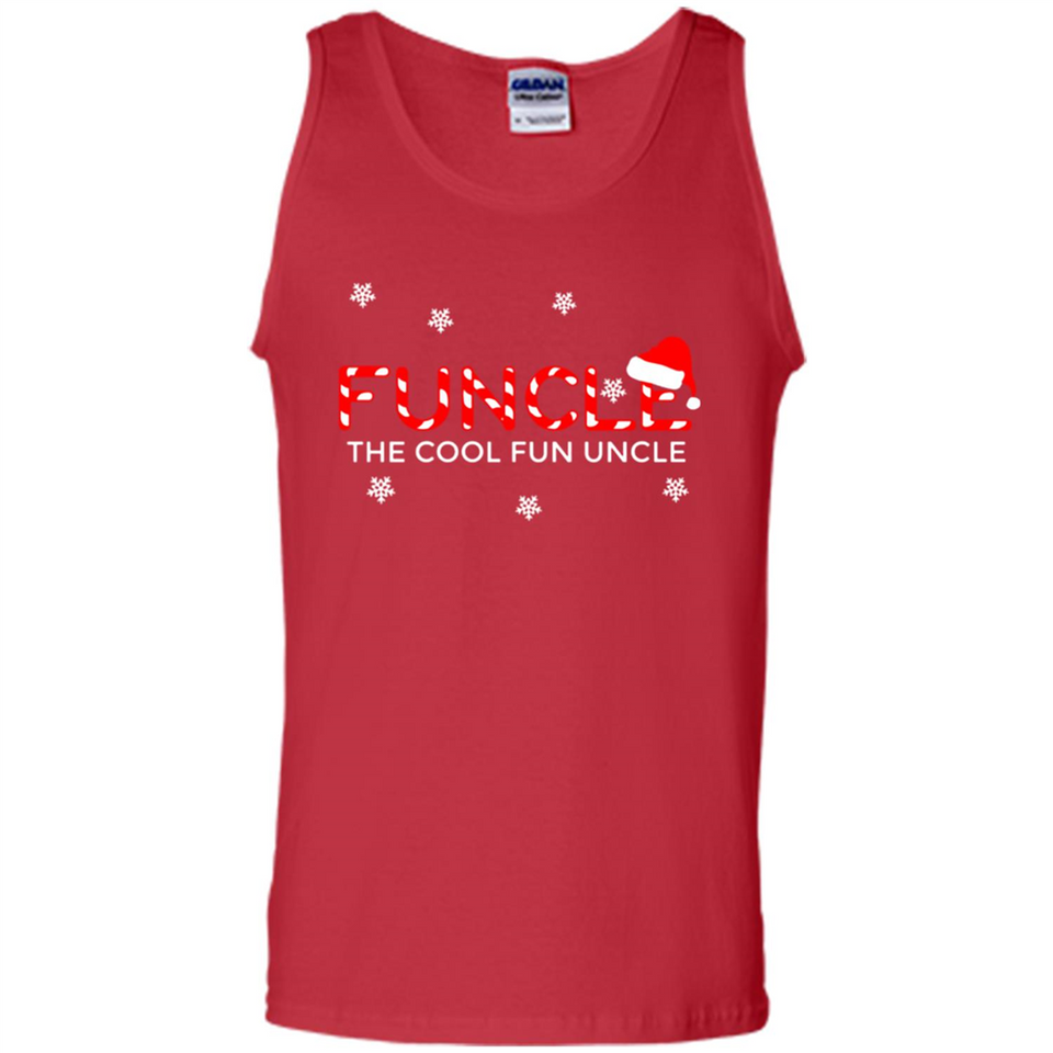 Mens Christmas Funcle The Cool Fun Uncle Definition Xmas - Tank Top