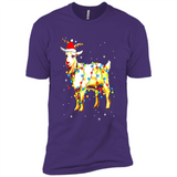 Christmas Lights Goat Wearing Santa Hat T-Shirt - Premium Short Sleeve T-Shirt
