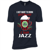 I Just Want To Drink Hot Chocolate & Watch Utah Jazz Ugly Christmas Sweater PINGPONG