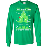 Oh Chemist Tree Ugly Christmas Sweater - Long Sleeve T-Shirt
