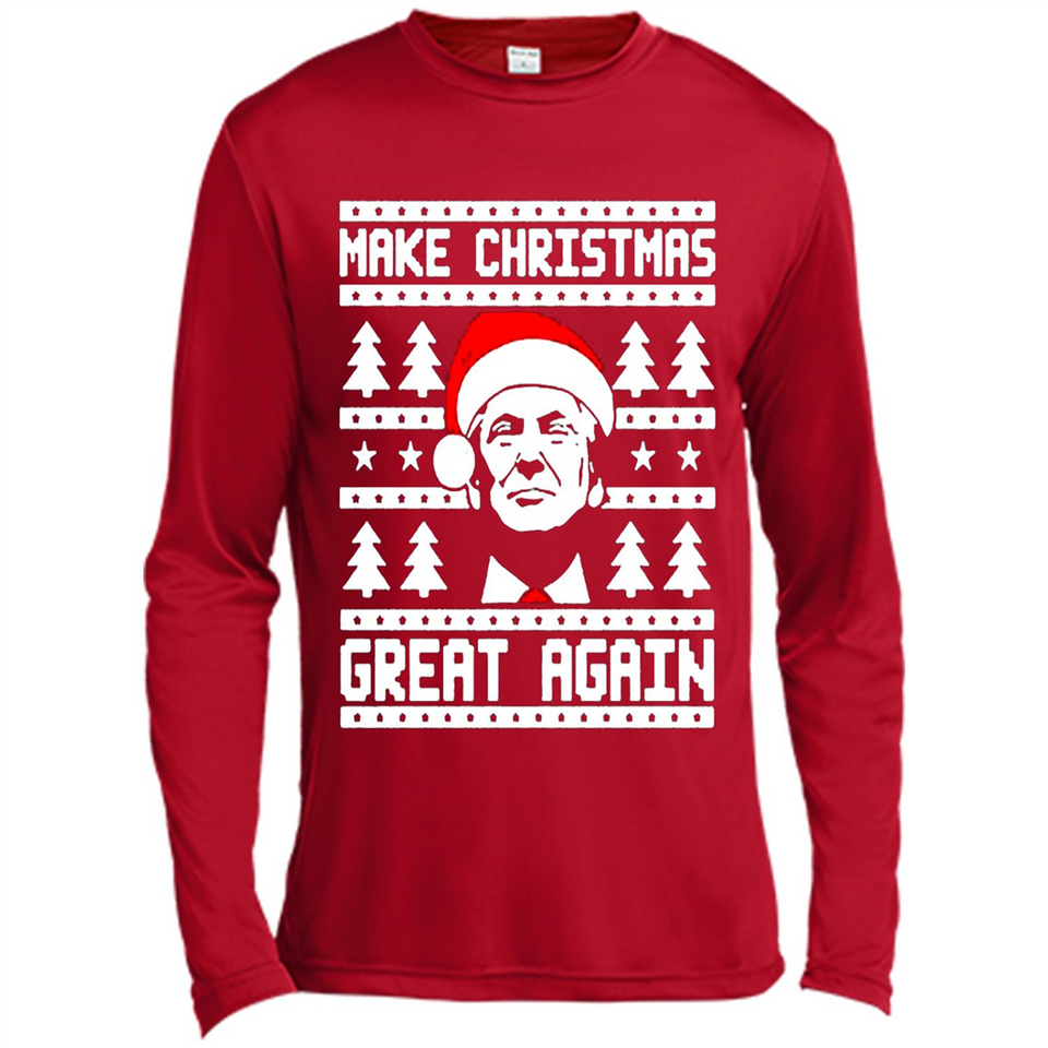 Fabulous Make Christmas Great Again Trump Ugly Christmas - Canvas Long Sleeve T-Shirt