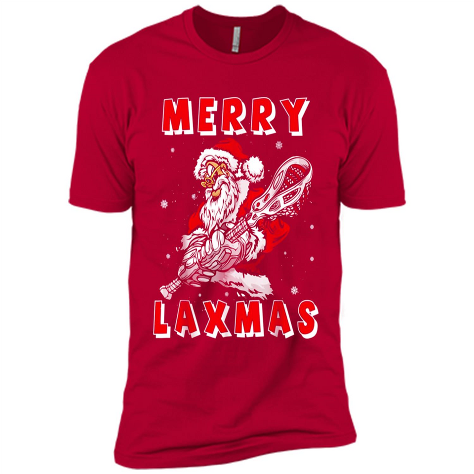 Lacrosse Merry Laxmas Santa - Premium Short Sleeve T-Shirt