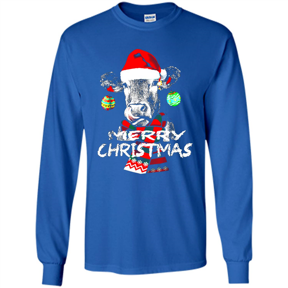 Fabulous Mooey christmas Heifers Cow Christmas lights - Long Sleeve T-Shirt