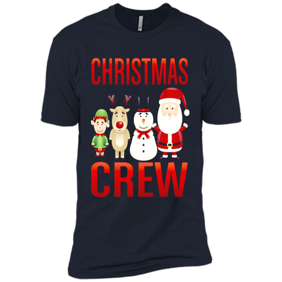 CHRISTMAS CREW Shirt X-mas Santa Snowman Reindeer Elf - Premium Short Sleeve T-Shirt
