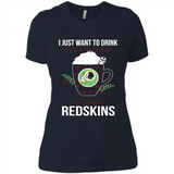 I Just Want To Drink Hot Chocolate & Watch Washington Redskins Ugly Christmas Sweater PINGPONG