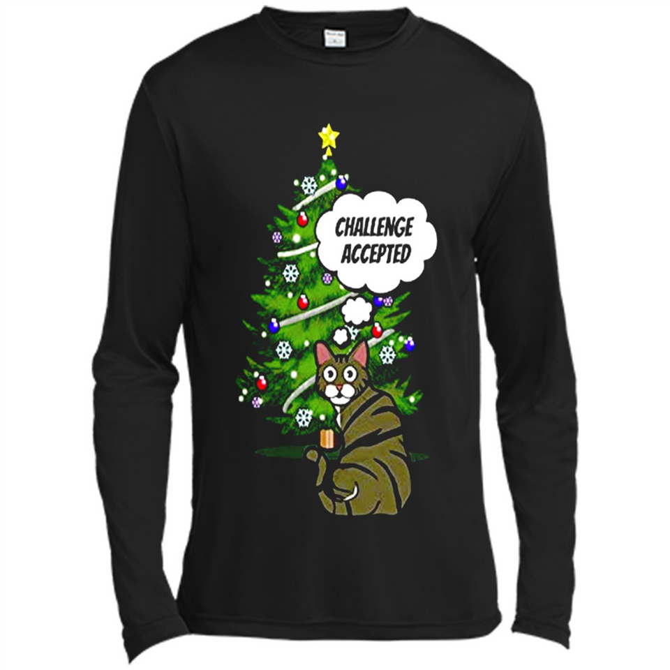 Christmas Tree Cat Long Sleeve Christmas Shirt for Cat Lover - Canvas Long Sleeve T-Shirt