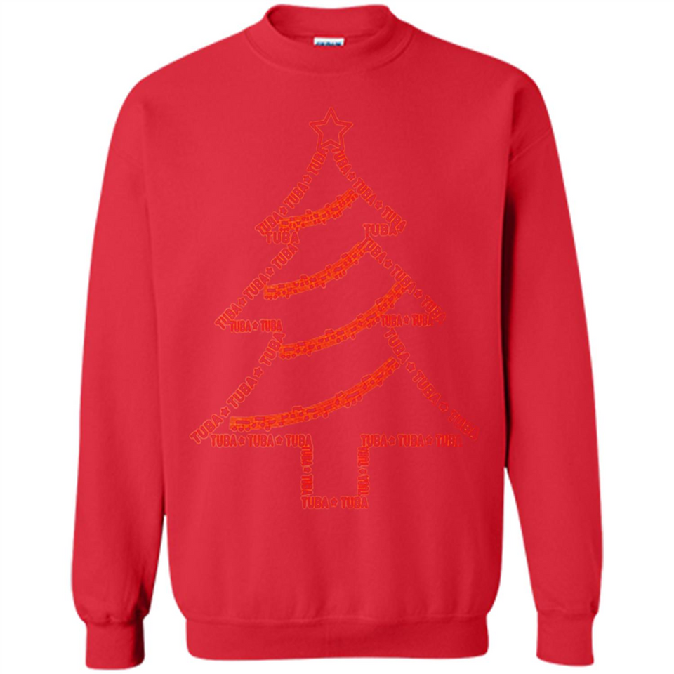 Tuba Text Christmas Tree Musical Instrument Holiday Shirt