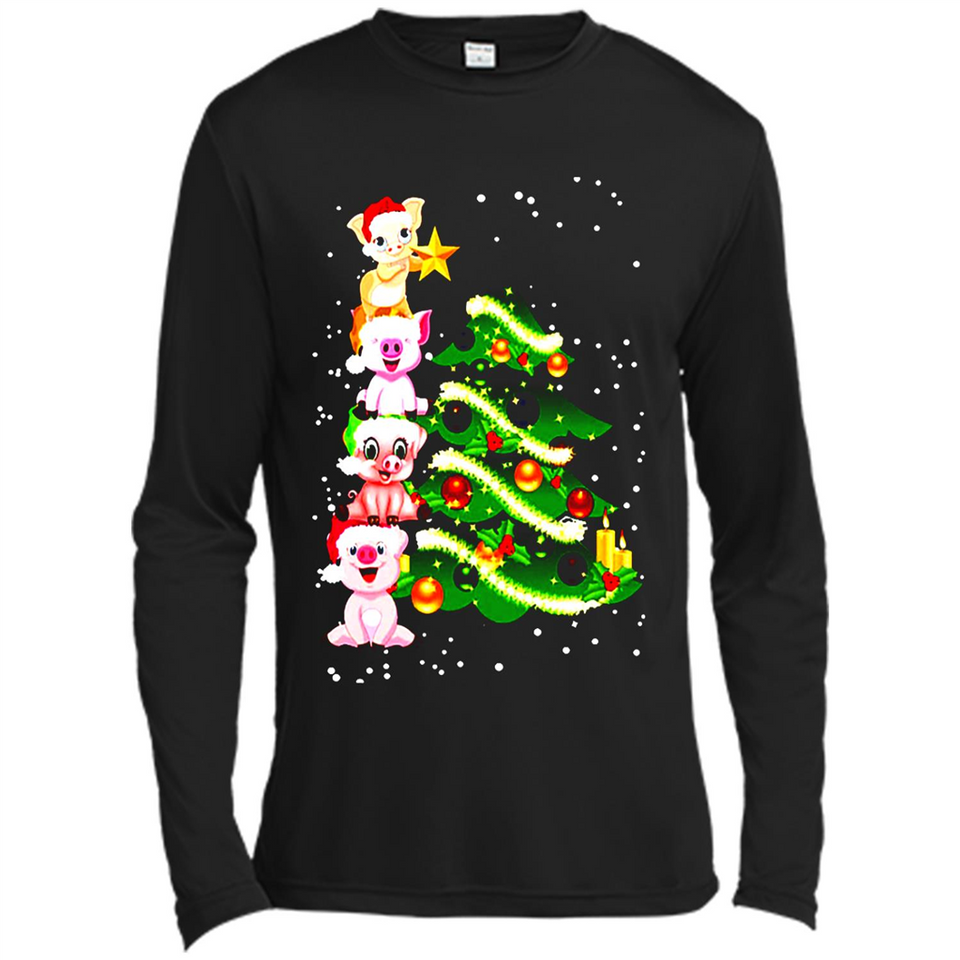Pigs Christmas T Shirt PINGPONG - Canvas Long Sleeve T-Shirt