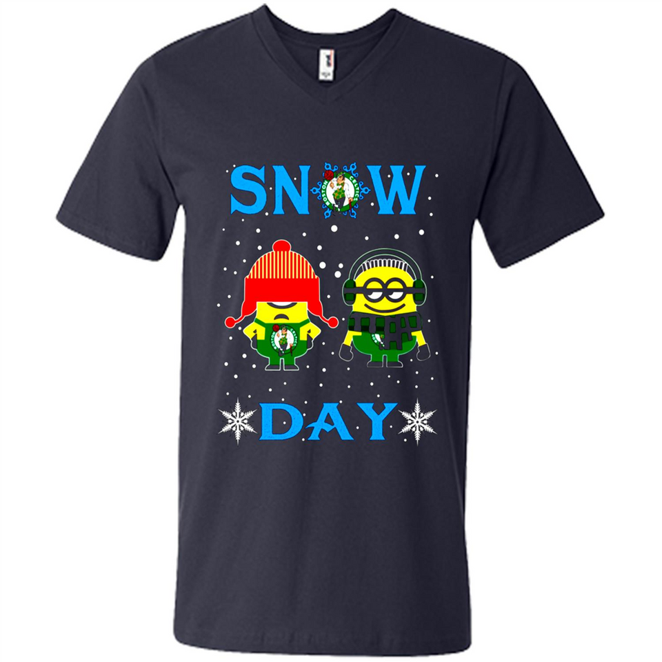 Snow Day Shirt For Boston Celtics Vs Minion Fans pingpong