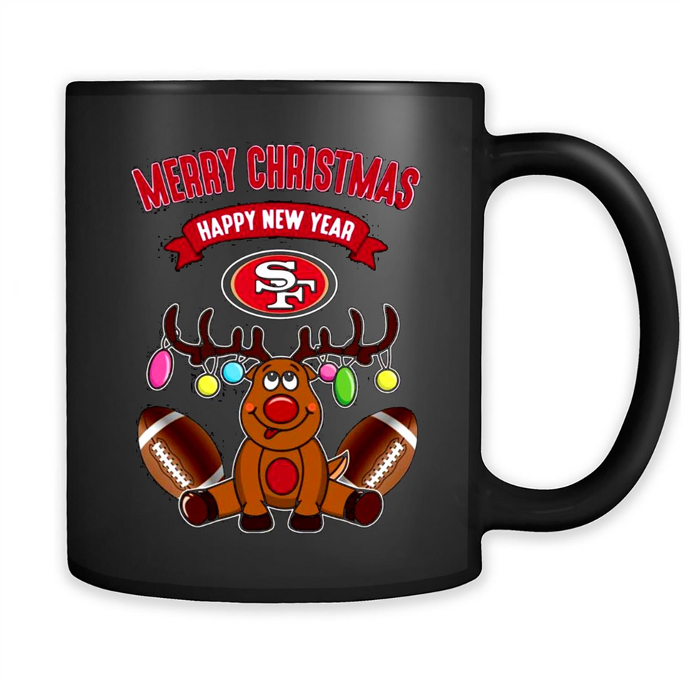 San Francisco 49ers NFL Reindeer Funny Merry Christmas And Happy New Year