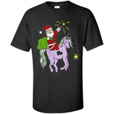 Distressed Retro Santa Riding Unicorn - Shirt
