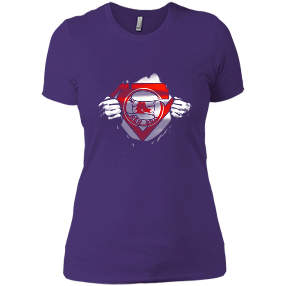 Boston Red Sox And Superman Fans - Ladies' Boyfriend T-Shirt