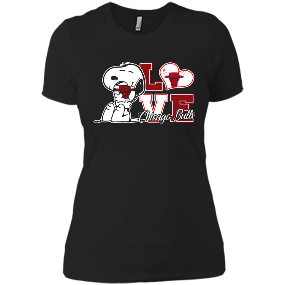 Snoopy loves NBA Chicago Bulls - Ladies' Boyfriend T-Shirt