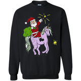 Distressed Retro Santa Riding Unicorn - Sweatshirt