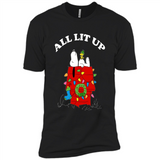 Peanuts By Schulz Snoopy Young Men_s Christmas SweatShirt - Premium Short Sleeve T-Shirt