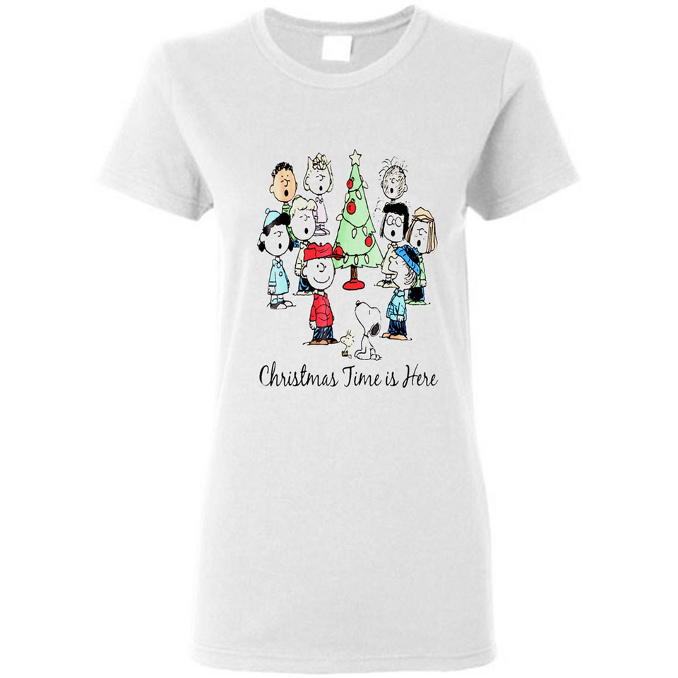 Snoopy Christmas Time Is Here Sporty T-Shirt - Ladies Short-Sleeve