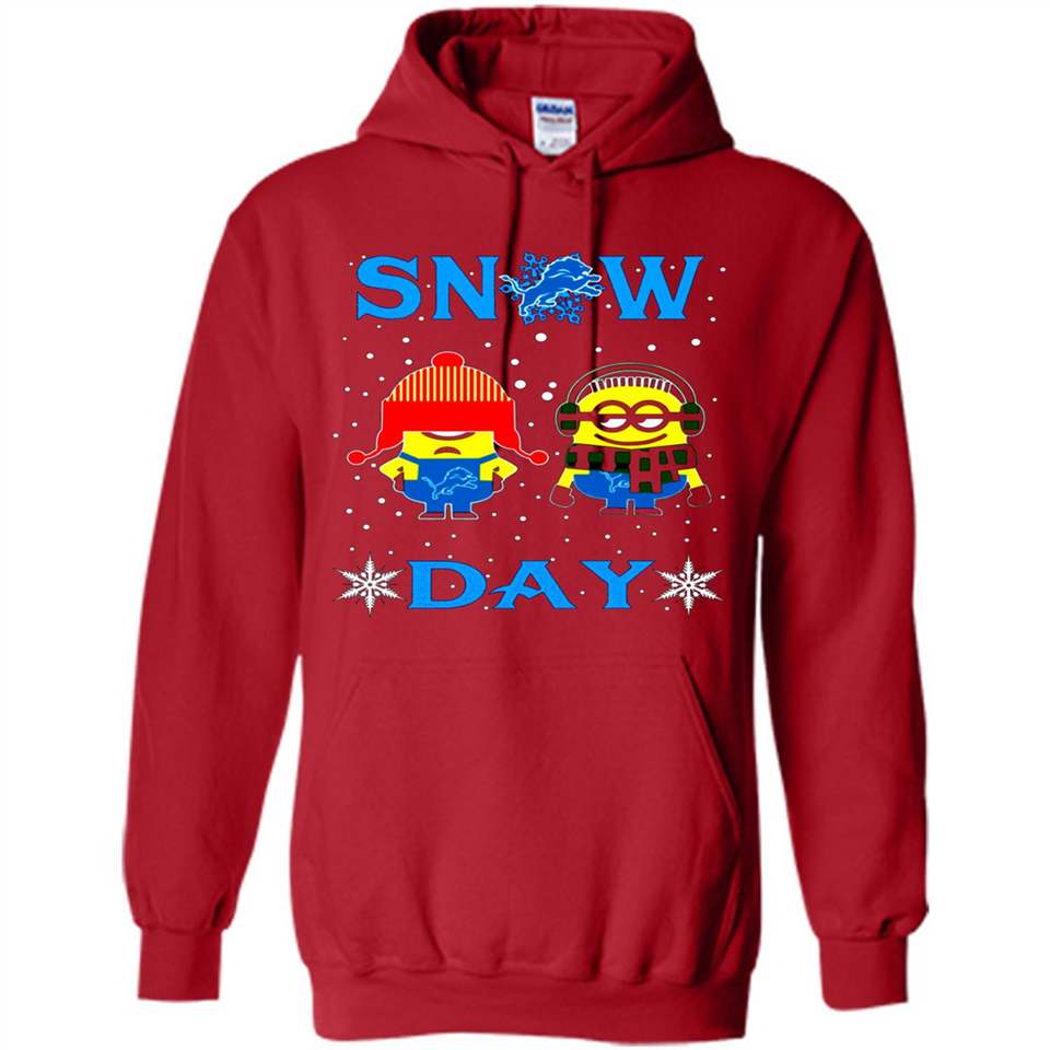 Snow Day Shirt For Detroit Lions Vs Minion Fans pingpong