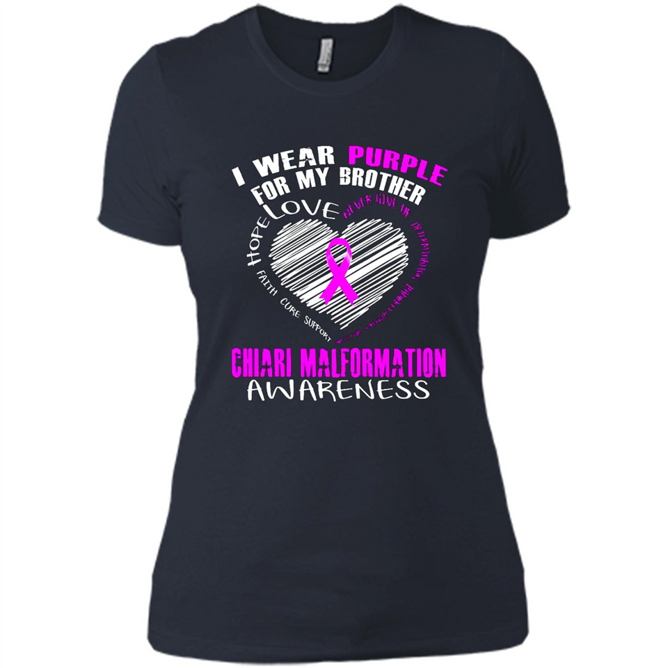 I Wear Purple For My Brother Chiari Malformation - Ladies' Boyfriend T-Shirt