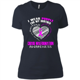 I Wear Purple For My Brother Chiari Malformation - Ladies' Boyfriend T-Shirt