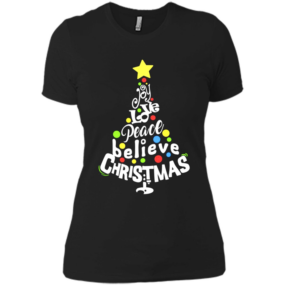 Joy Love Peace Believe Christmas Tree