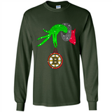 GRINCH HAND HOLDING BOSTON BRUINS GLITTER CHRISTMAS PINGPONG