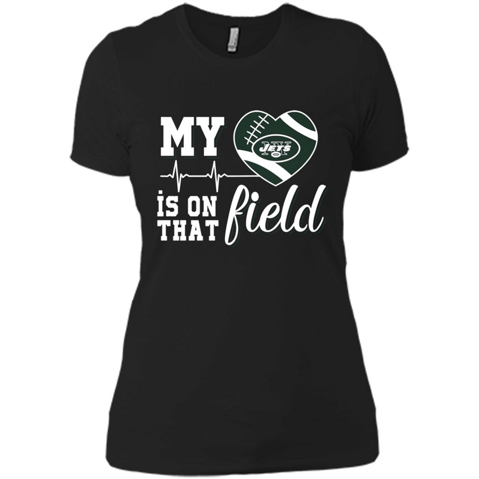 New York Jets Football My Heart is on that Field - Ladies' Boyfriend T-Shirt