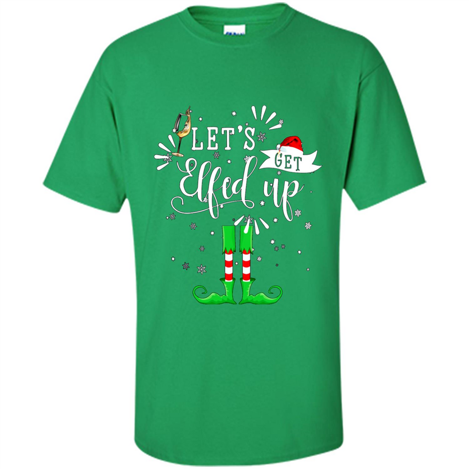 Let's Get Elfed Up Funny Drinking Wine Christmas Elf PINGPONG