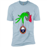 GRINCH HAND HOLDING BUFFALO SABRES GLITTER CHRISTMAS PINGPONG